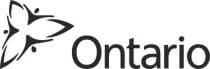 Black and white Province of Ontario logo