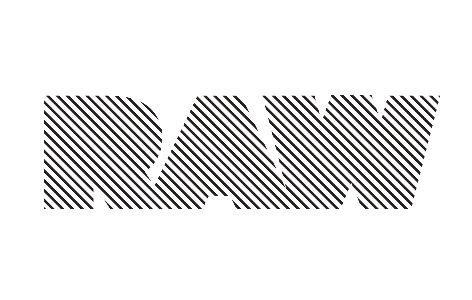 Black and white image of Raw logo.